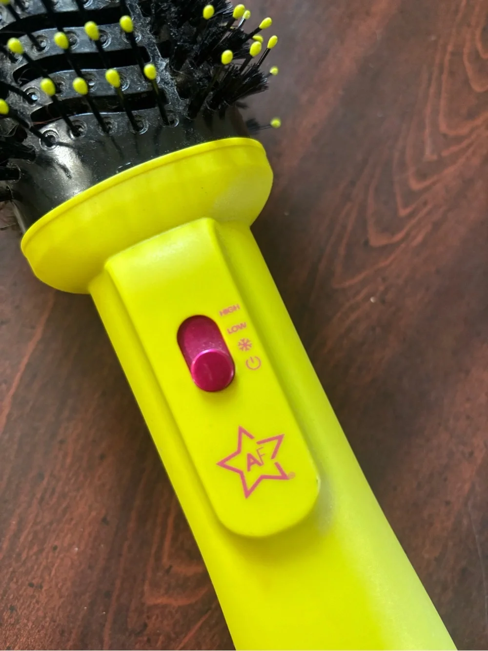 Almost Famous Yellow Hot Air Round Brush with Pink Accent